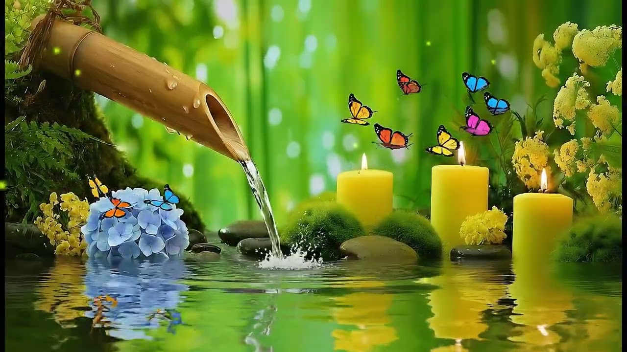 Soothing Spa Piano Music 🌿Relaxing Sleep Music with Nature Sounds, Bamboo Water Fountain, Calm Music