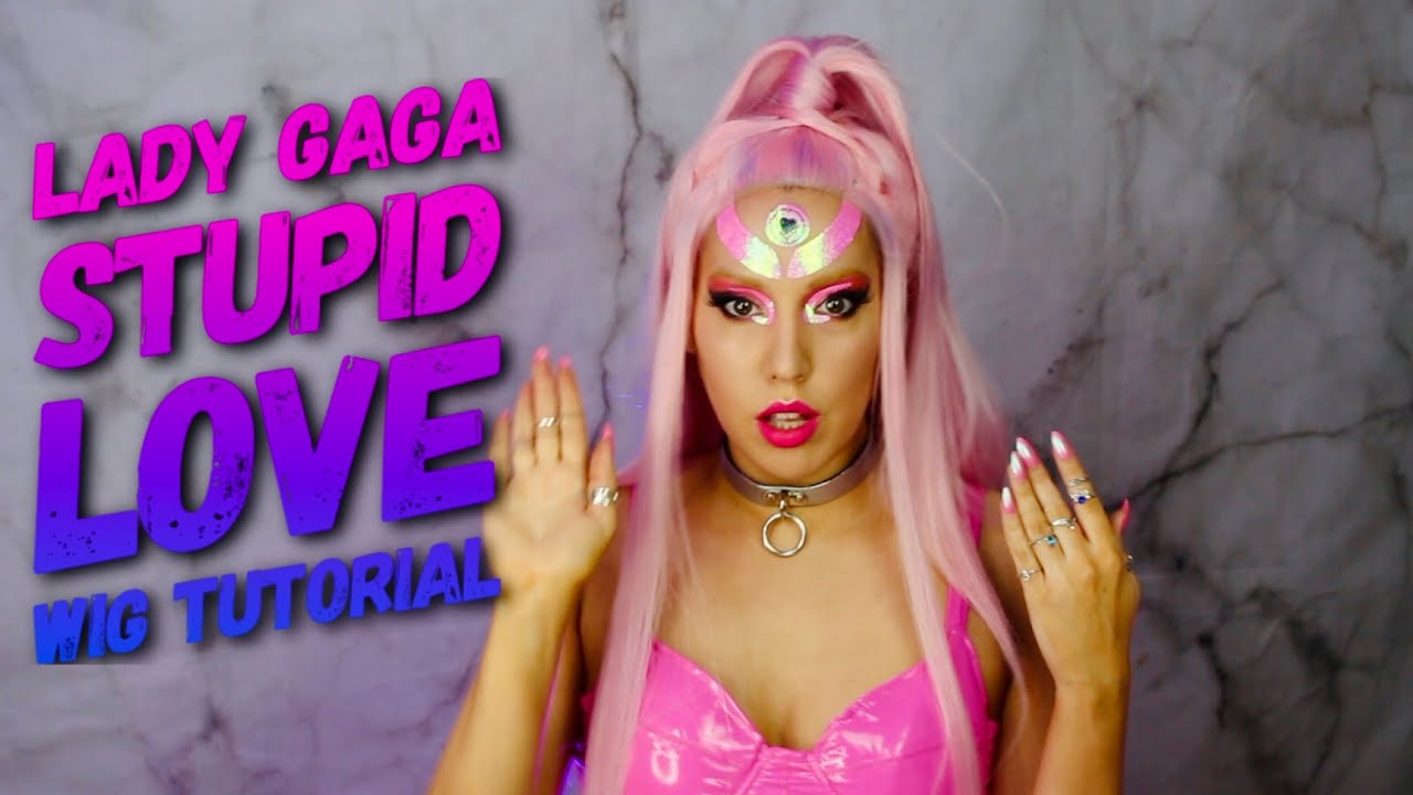 How to Make Lady Gaga’s Stupid Love Wig | Lace Front Wig Styling | Synthetic Wig Dyeing | Ponytail