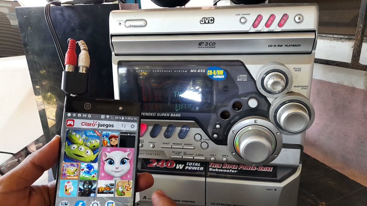 COMO CONECTAR MI CELULAR A UN EQUIPO DE SONIDO ANTIGUO... resuelto😱😱😱
