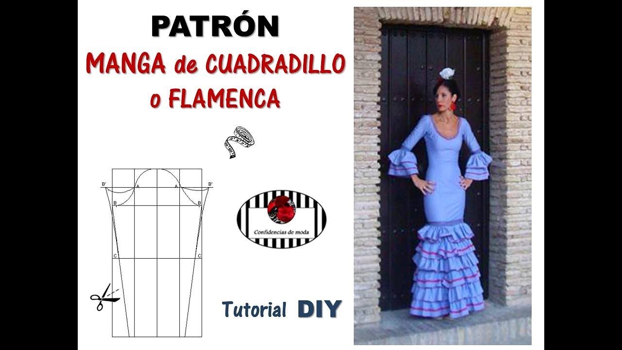 Cómo hacer el PATRÓN de la MANGA de FLAMENCA o manga de CUADRADILLO. Tutorial DIY