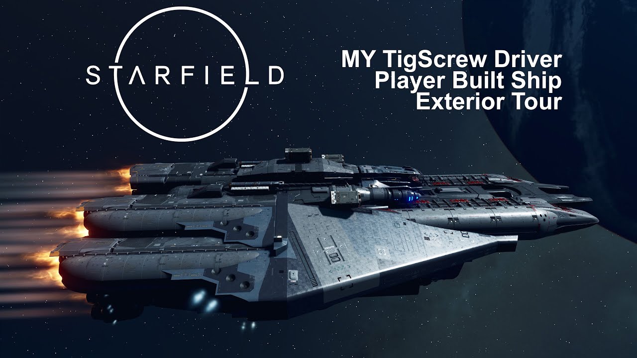 STARFIELD | MY TigScrew Driver - Player Built Ship - Exterior Tour | PC &bull; #rtx3080ti #starfield