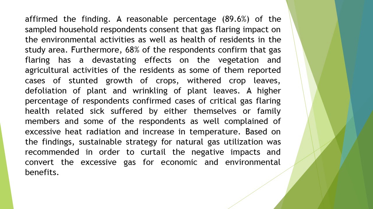 Perceived Environmental and Health Impacts of Gas Flaring on Residents in Kwale Communities, Souther