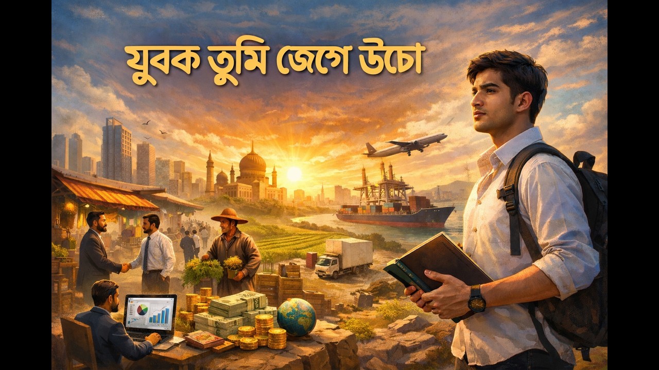 যুবক তুমি জেগে উঠো। দুনিয়াতে ব্যবসার মধ্যে ৯০% রিজিক রাখছে আল্লাহ।