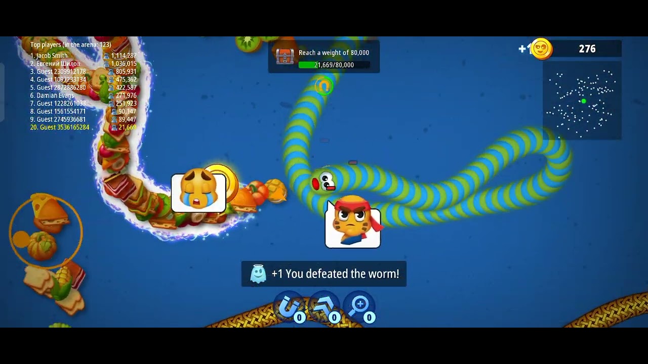 🐍WORMSZONE.IO🎮 | Giant Slither Snake Top 01 🏆 | Epic Worms Zone Biggest Snake Gameplay! | MKworms01