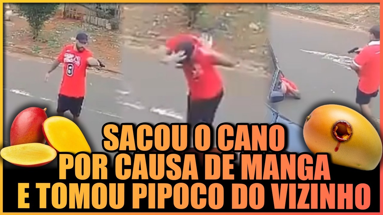 MACHÃO FOI COBRAR A MANGA QUE CAIU NO CARRO, E TOMOU PIPOCO DO VIZINHO, DONO DA ARVORE.
