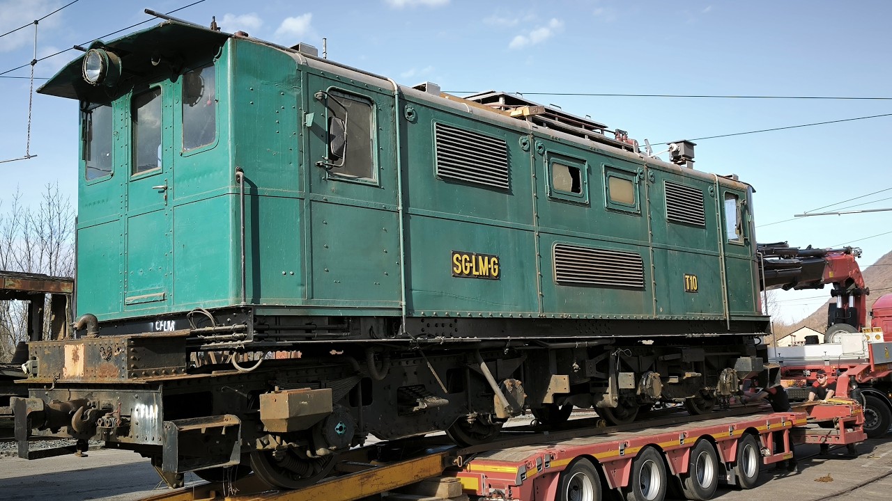 Train de La Mure chargement  loco Sécheron T10