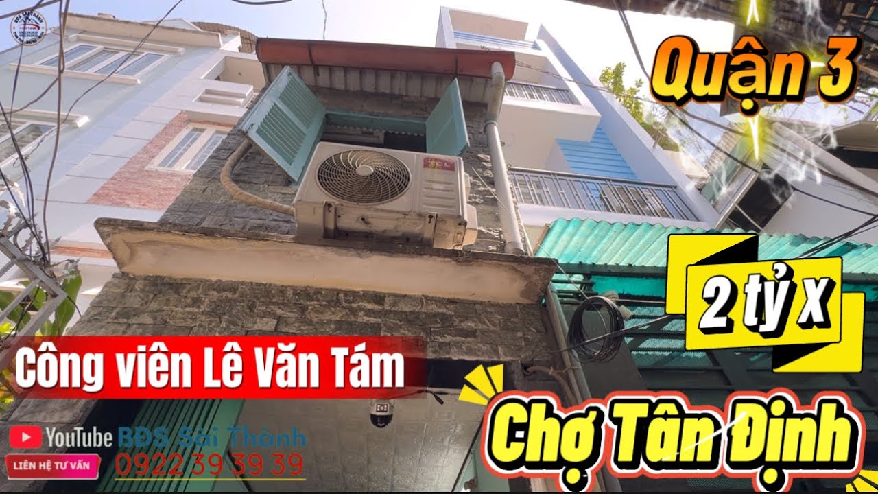Quận 3 Nhanh mới kịp Sổ hồng riêng chỉ 2 tỷ x khu chợ Tân Định nhà dài 15m #0922393939 #0822393939
