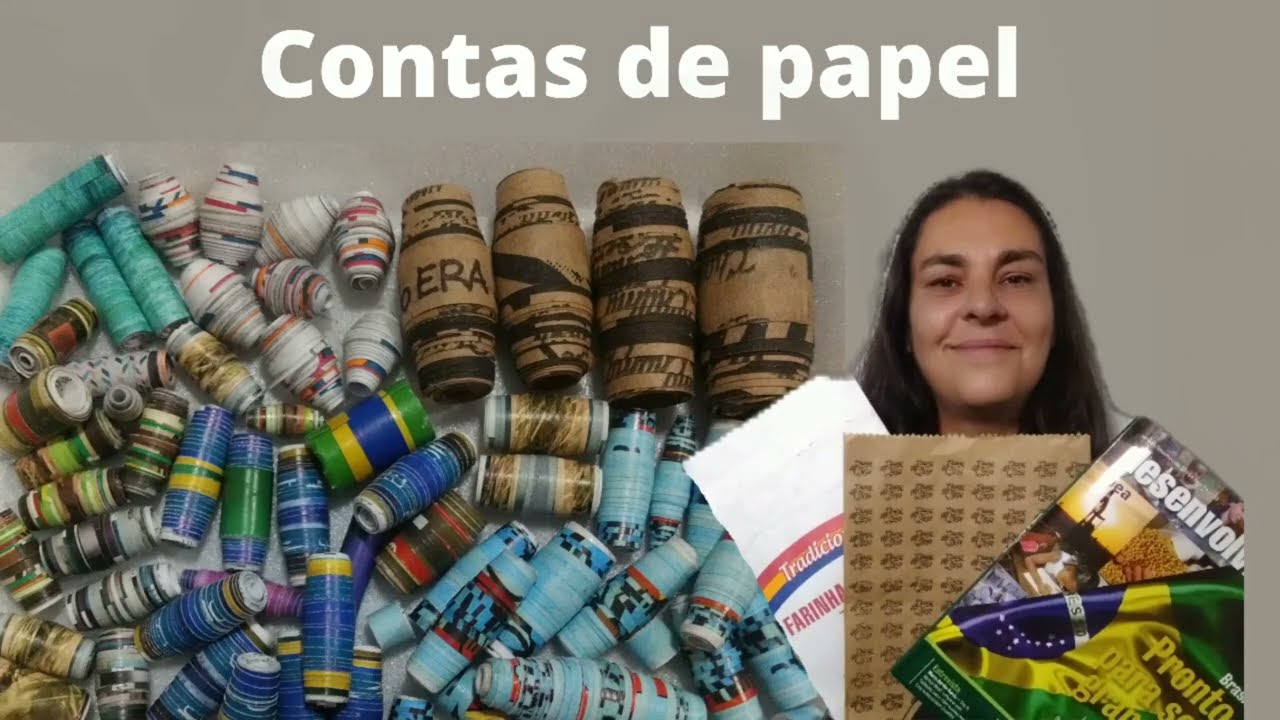 Como fazer contas/miçangas de papel - 1 - Reutilização de papéis diversos