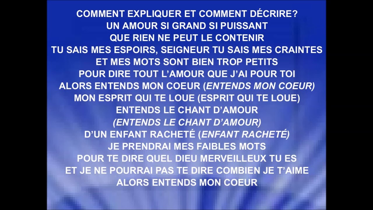 ENTENDS MON COEUR - François Reymond - version révisée