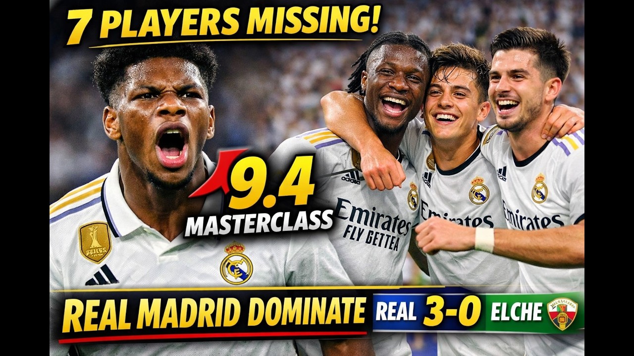Real Madrid vs Elche 3-0 Highlights | Güler, Camavinga & Brahim Goals | Tchouaméni MASTERCLASS 9.4