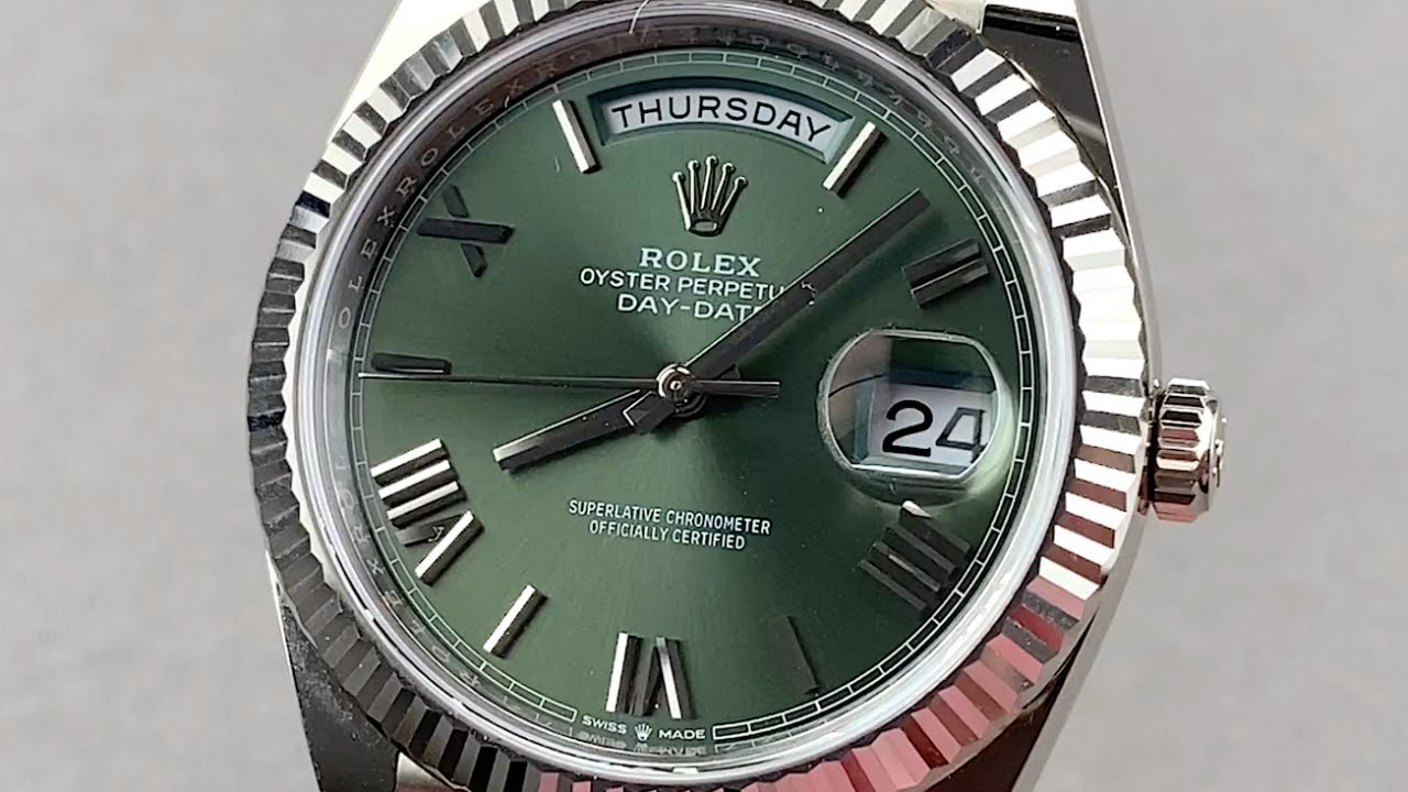 Rolex Day-Date President 40mm Olive Green Dial 228239 Rolex Watch Review
