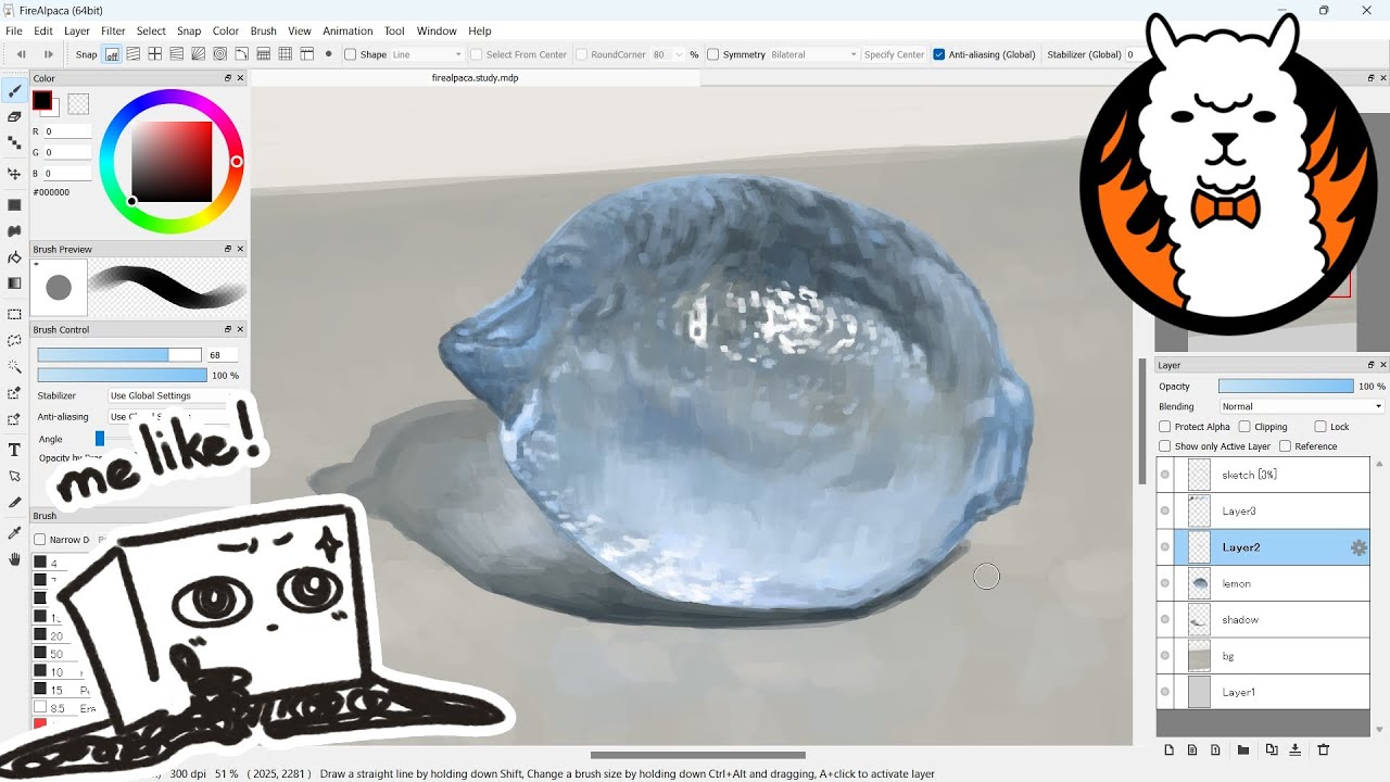 i tried painting in firealpaca. then compared it to medibang.