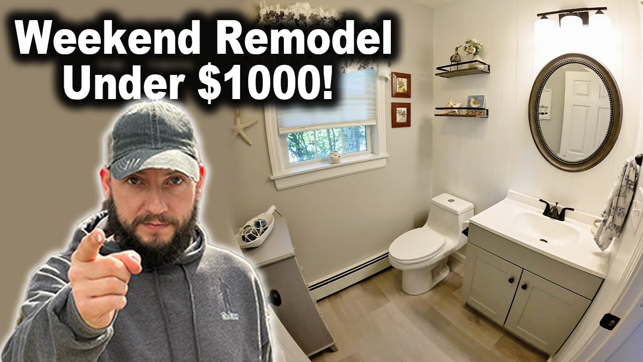 Half Bathroom Remodel Start to Finish in a Weekend!