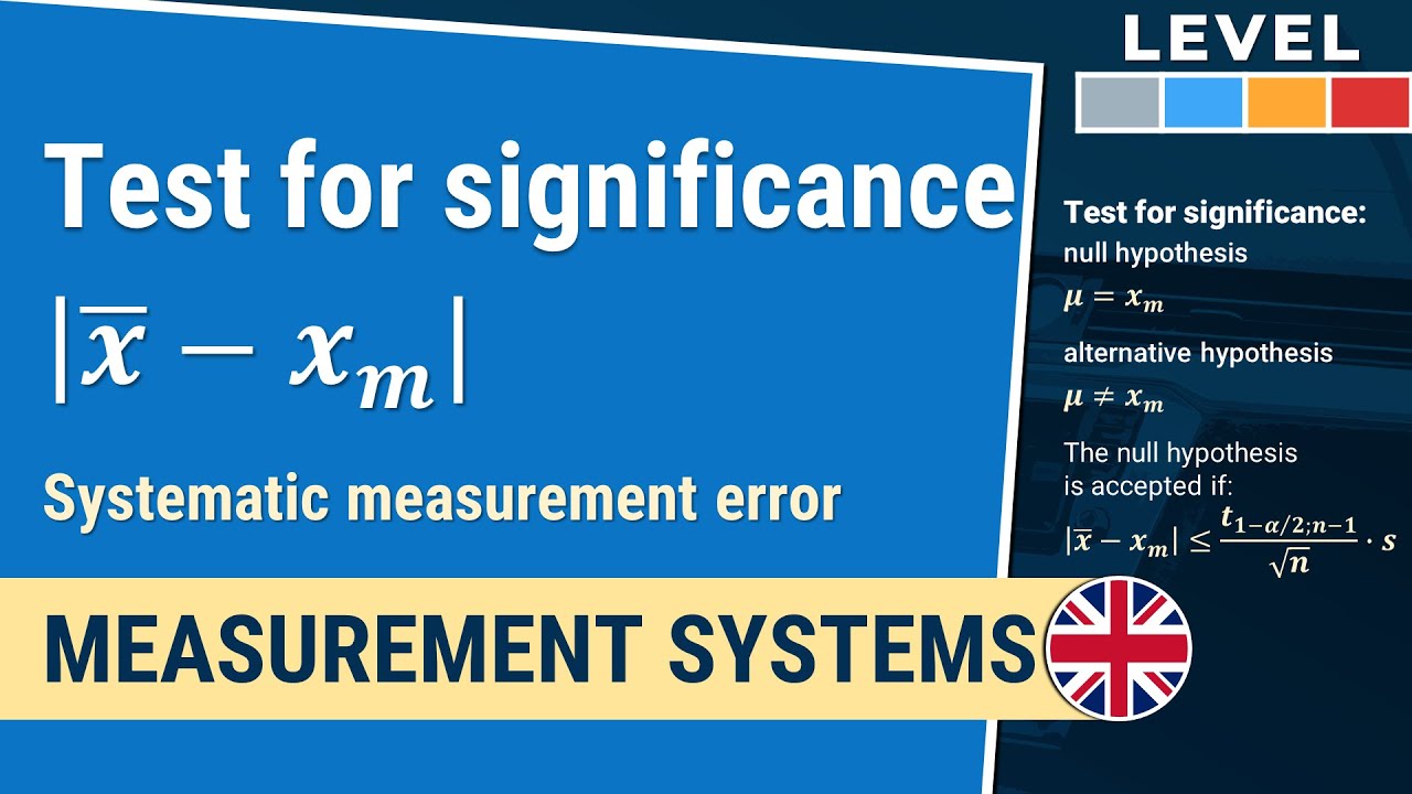Test for significance: systematic measurement error | measurement system 1-1.4| IHDE Academy