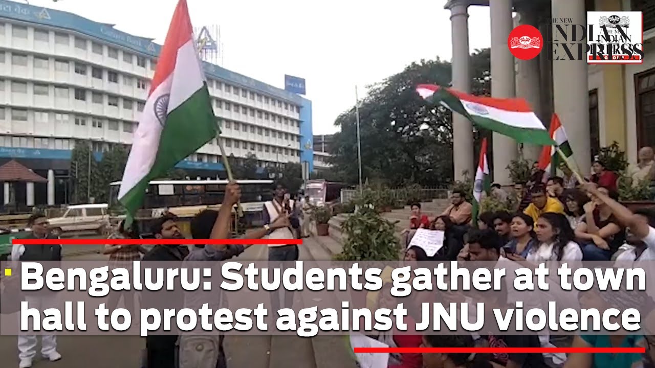 Bengaluru: Students gather at town hall to protest against JNU violence