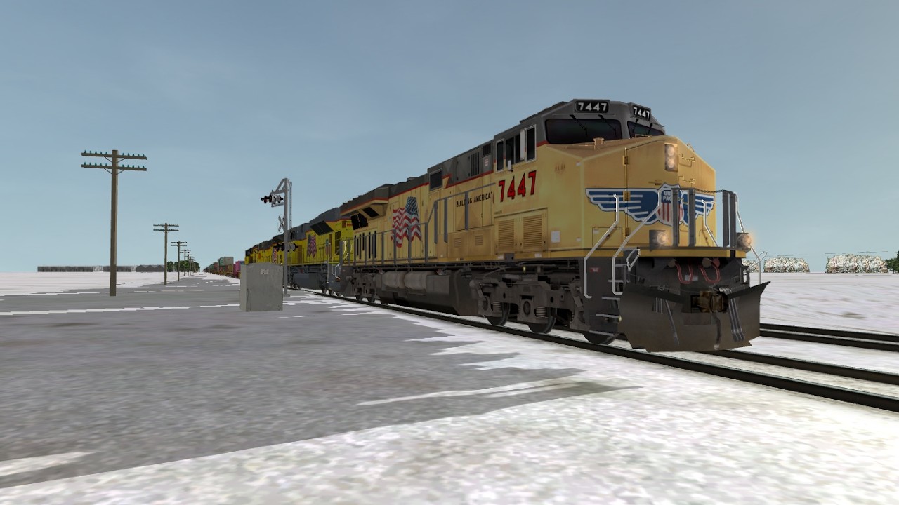 ORTS: High Speed UP C45ACCTE #7447 WB IG4TA-01 At Clinton, IA