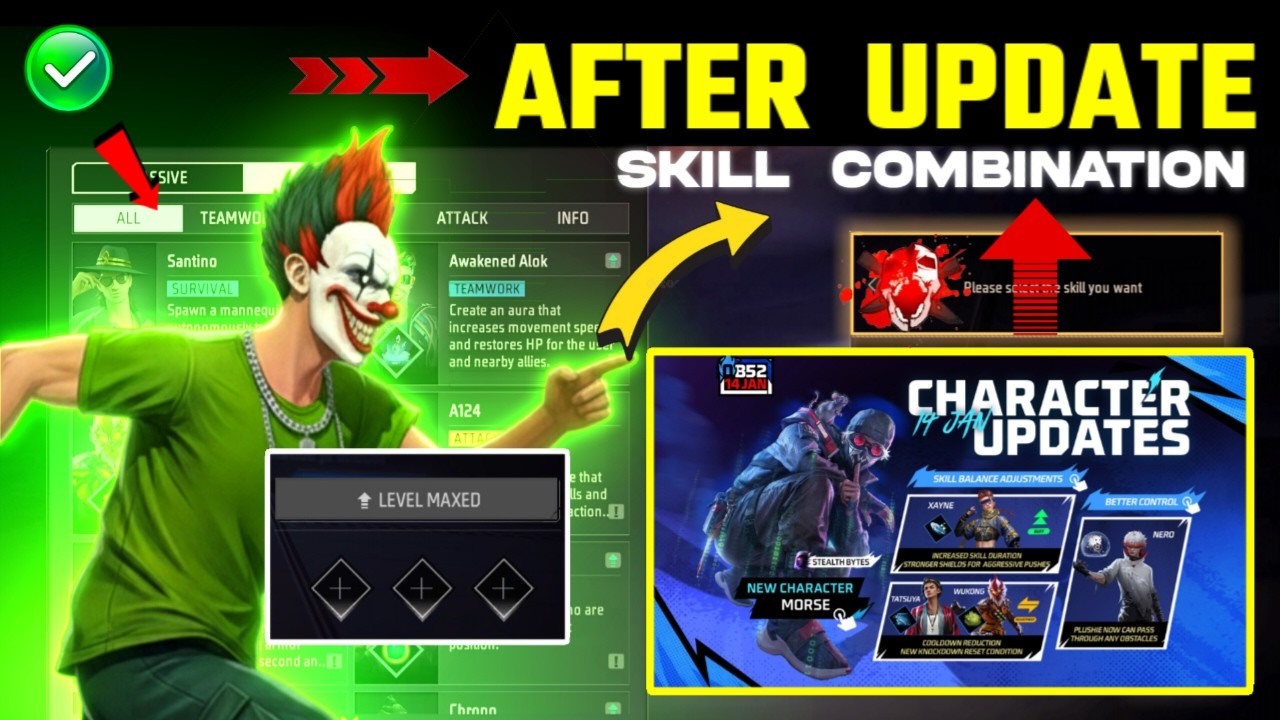 After Update NEW BR rank & CS rank combination 2026 | Best character combination in Free Fire