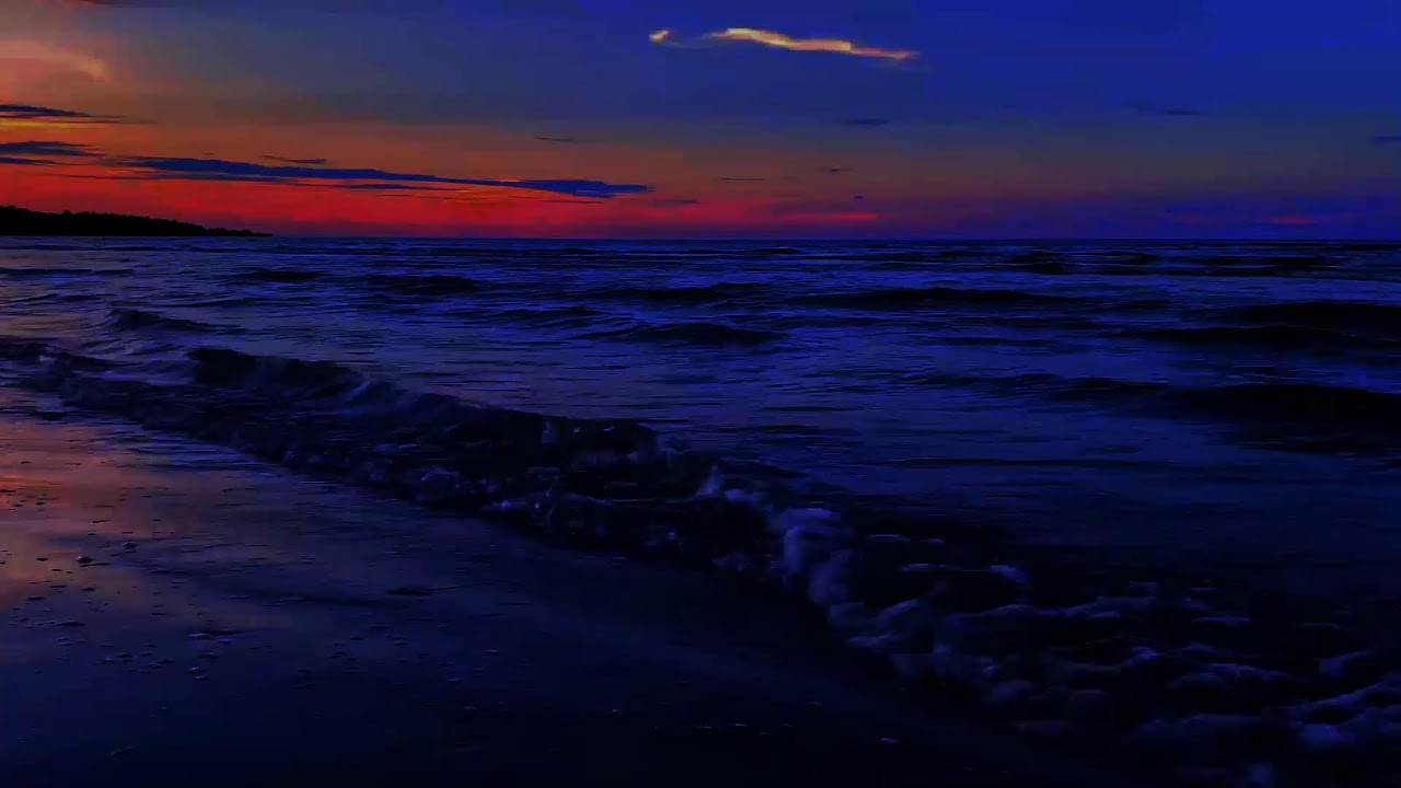 Relaxing Night Beach Atmosphere with Natural Sea Sounds
