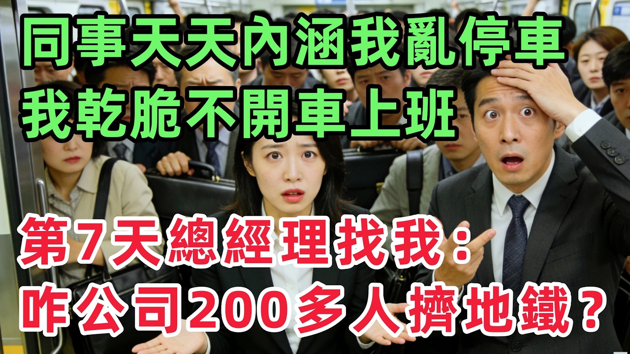 同事天天群裏內涵我亂停車，我乾脆不開車上班，第7天總經理找我：咋全公司200多人都擠地鐵了？！「情感故事」