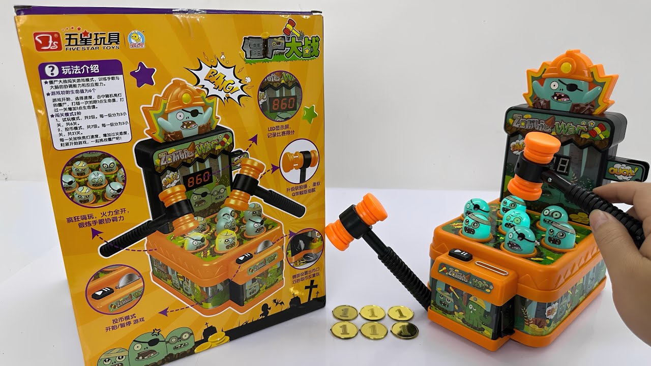 Game console toy unboxing and review! Plants vs. Zombies, Whack-a-Mole, Super Mario Bros., etc.