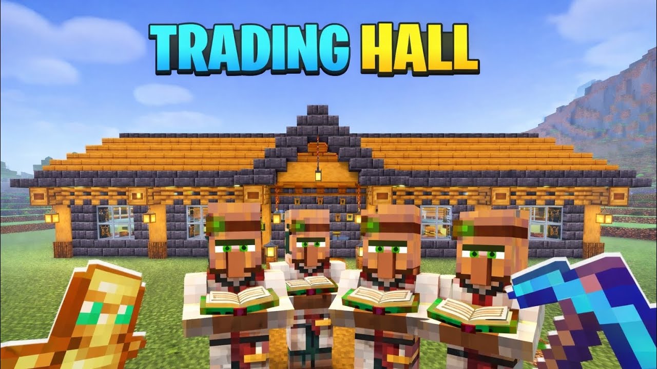 I build a villager trading hall in minecraft 