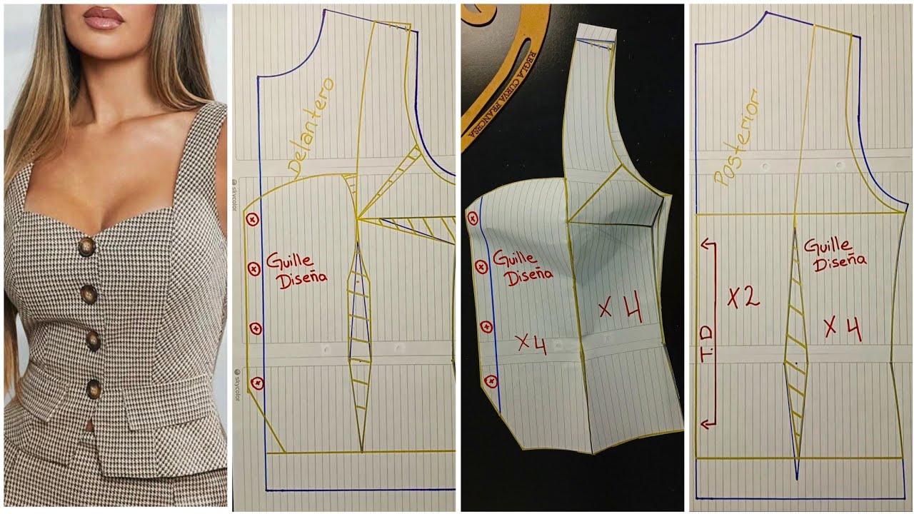 Patrón molde DISEÑO DE BLUSA CASUAL #tutorial #costura #sewing