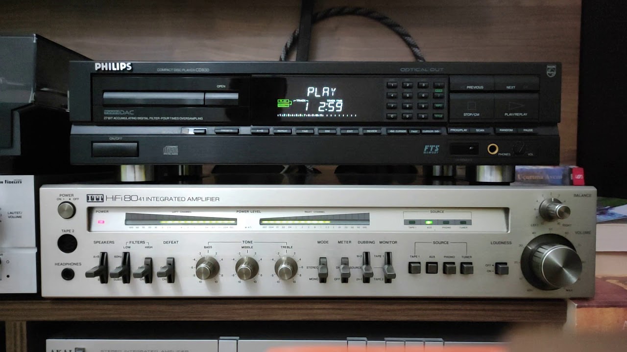 Philips CD 830 Cd Player & ITT Hifi 8041 Amplifier & Grundig Fine Arts FA 3 Speakers