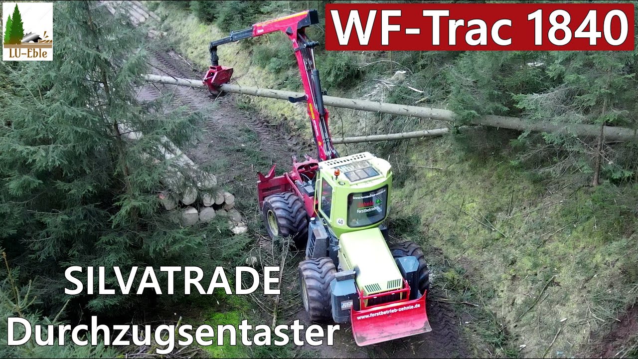WF-Trac 1840 und SILVATRADE Durchzugsentaster bei der Holzernte | Forstbetrieb Zehnle