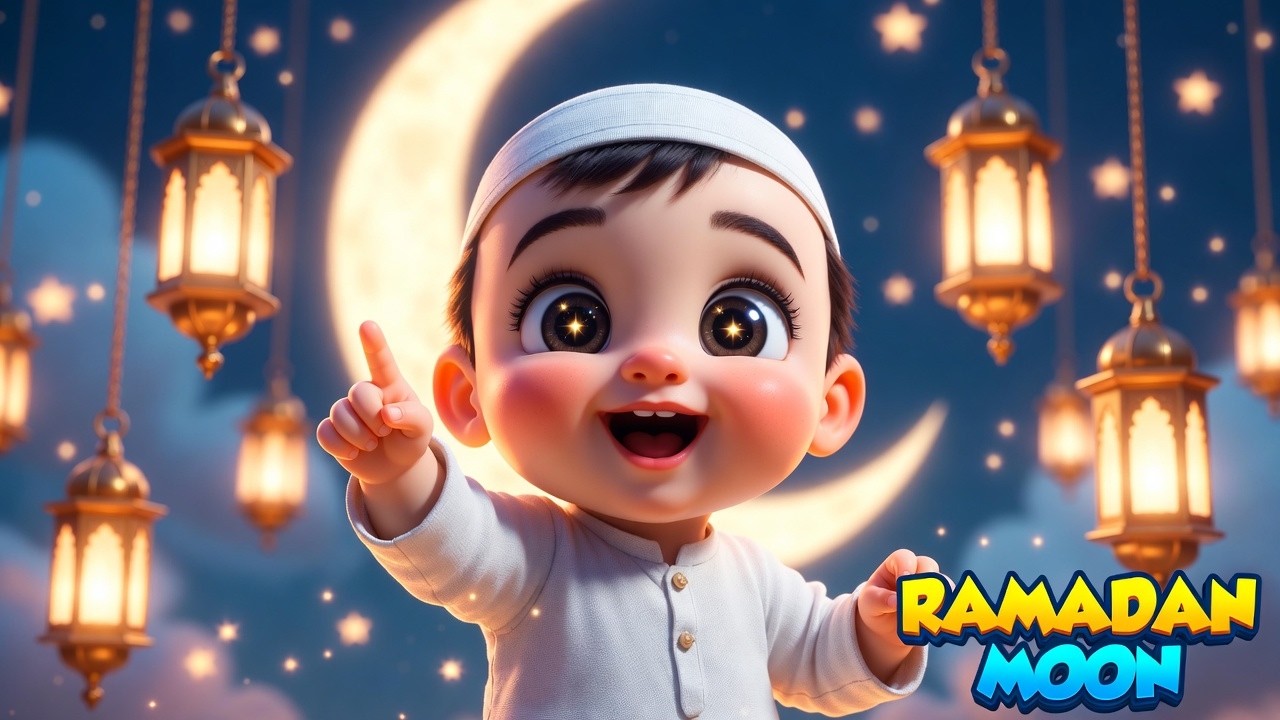Moon of Ramadan 🌙 | Beautiful Kids Ramadan Poem | Cute Baby Animation