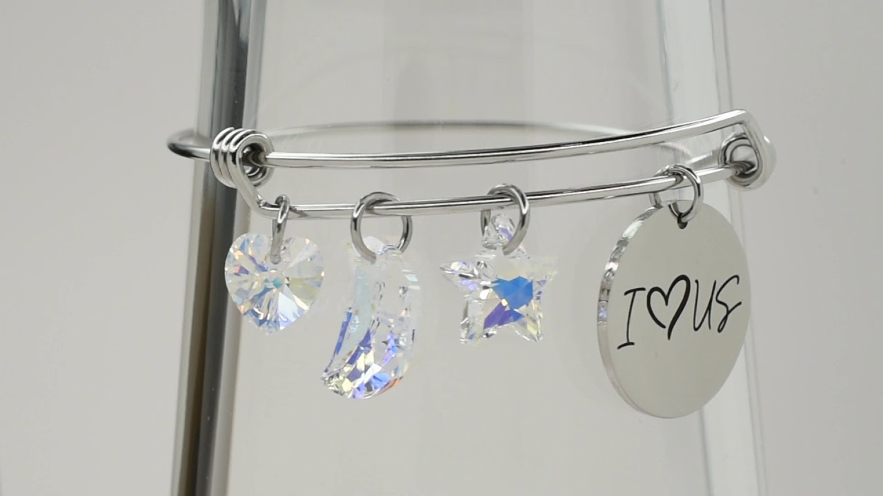 Expandable Inspirational Bangles Made with Precision Cut Crystals by Pink Box
