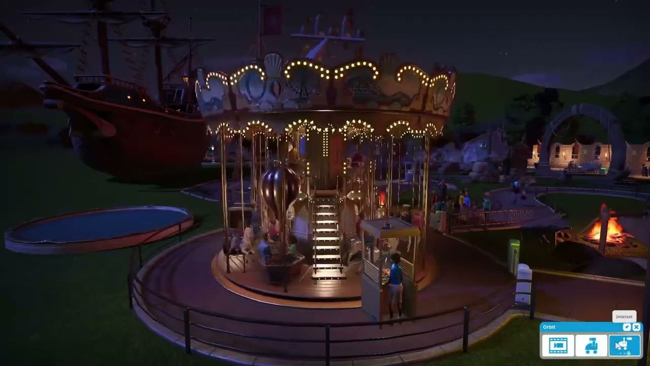 Cozy Blissful Relaxing Merry Go Round Ride in my cute little Theme Park 😊❤️ | Planet Coaster 