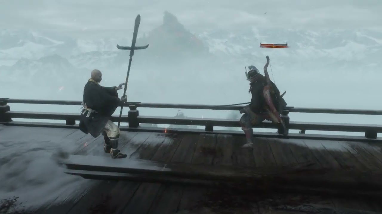 Sekiro NPC Fight Genichiro vs Spear Monk(Monk's HP*3)