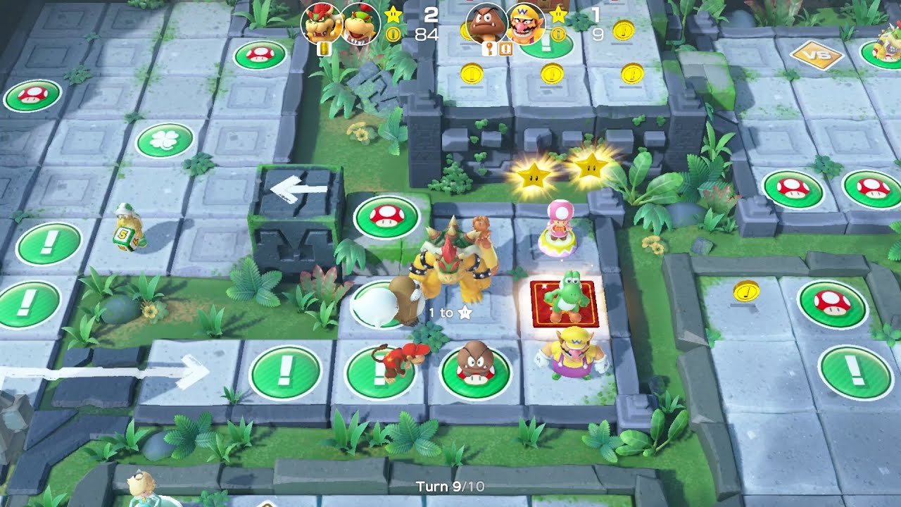 Super Mario Party Partner Party #2385 Domino Ruins Bowser & Bowser Jr vs Goomba & Wario