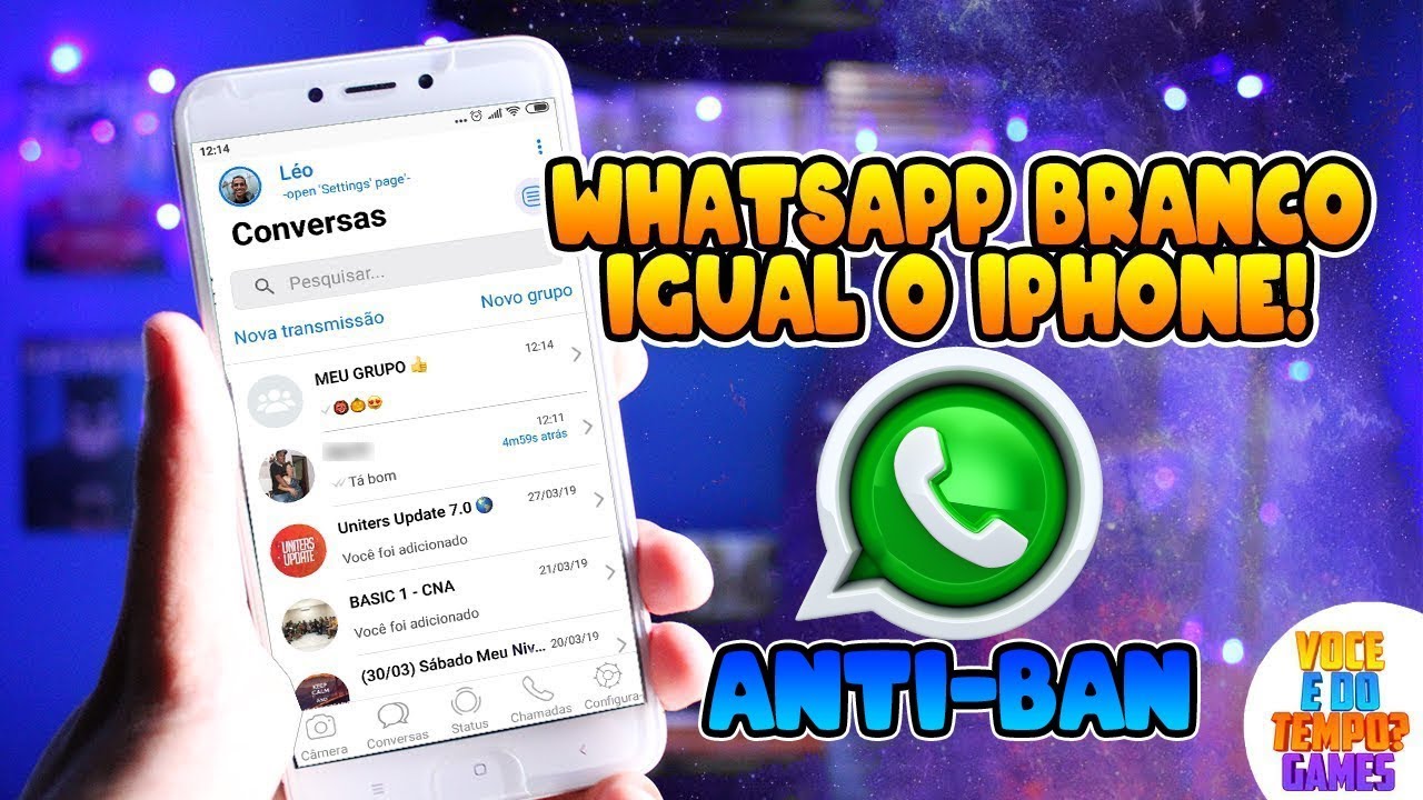 WhatsApp Branco Igual do iPhone X - Anti-Ban ATUALIZADO