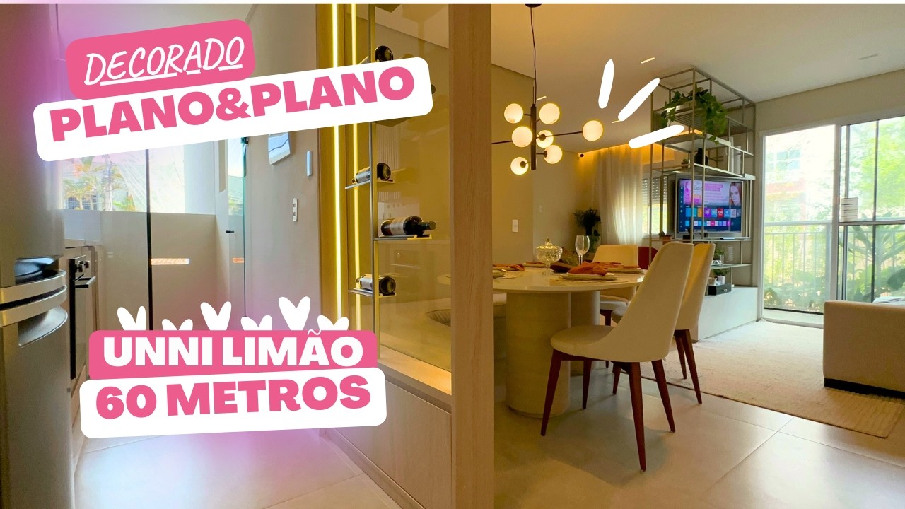 UNNI LIMÃO DECORADO LINDO 60 METROS  | 3 dorms | Plano&Plano | @Plano&Plano   @fabibifelix