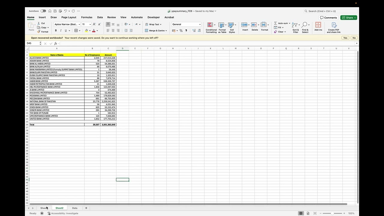 Use of Pivot on Ypaysummary file