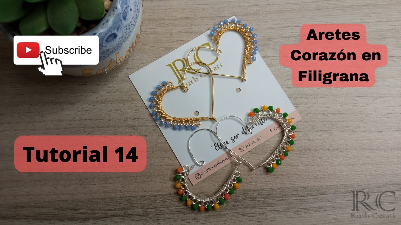 Aretes en  forma corazón con filigrana,  #Tutorial #14  #bisuteria #alambrismo