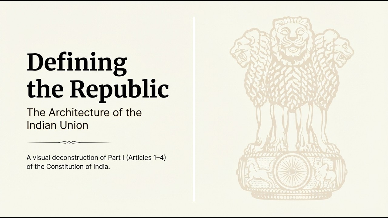 Part 1 of Indian Constitution Explained | Articles 1 to 4 | Indian Polity for UPSC & Law Students