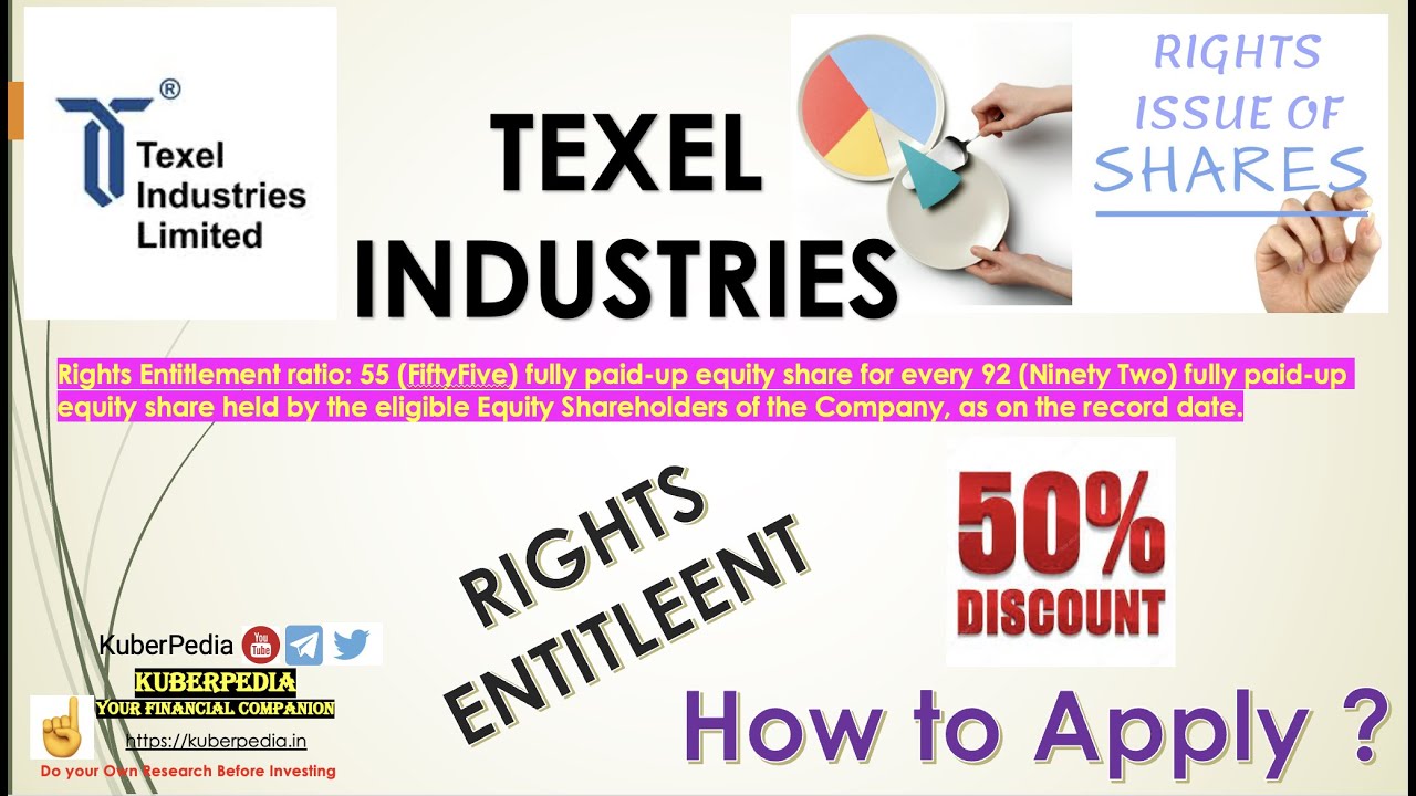 TEXEL INDUSTRIES RIGHTS ISSUE | TEXELIN-RE | 50 % Discount on New Shares | Do not Missout |