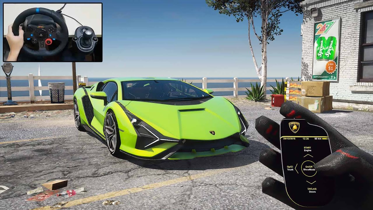 2020 Lamborghini Sian | POV Drive - GTA 5 Steering Wheel - Logitech G29 Gameplay