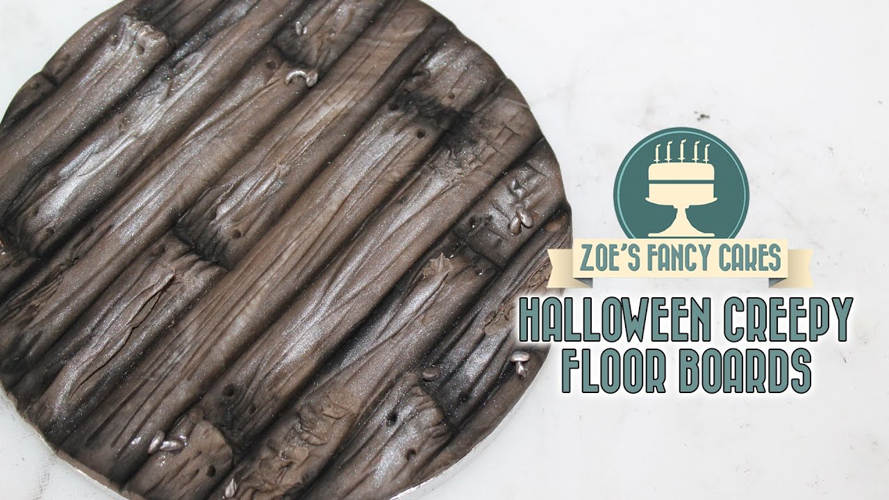 Creepy wooden floor board effect on a cake drum