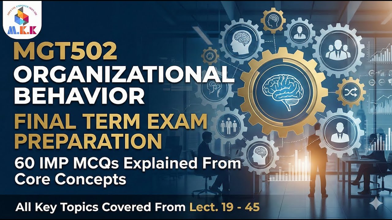 MGT502 Organizational Behavior | Final Term Exam Preparation 2026 | 60 IMP & Key MCQs Explained