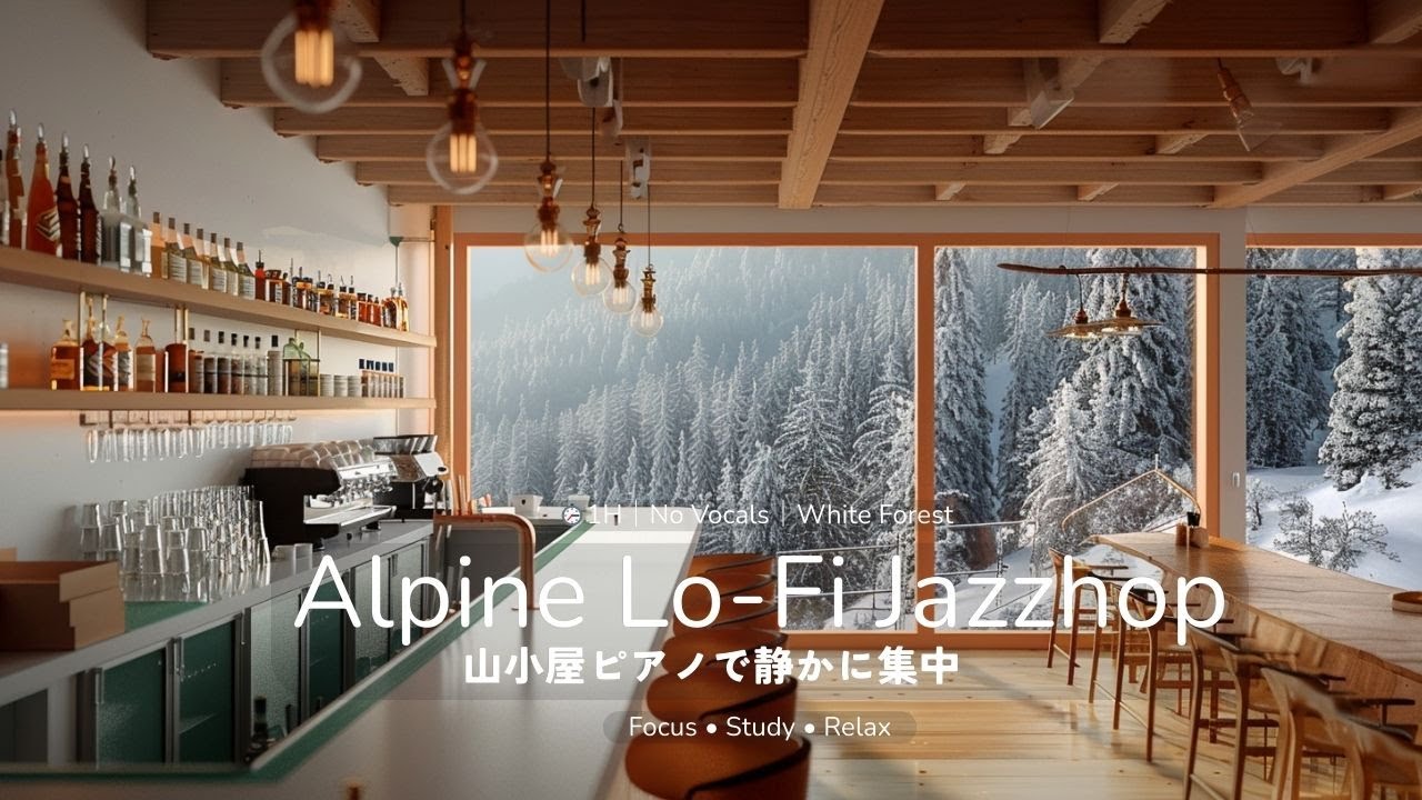 Alpine Lo-Fi Jazzhop ⛄️ 山小屋ピアノで静かに集中｜1H・No Vocals｜Focus / Study / Relax