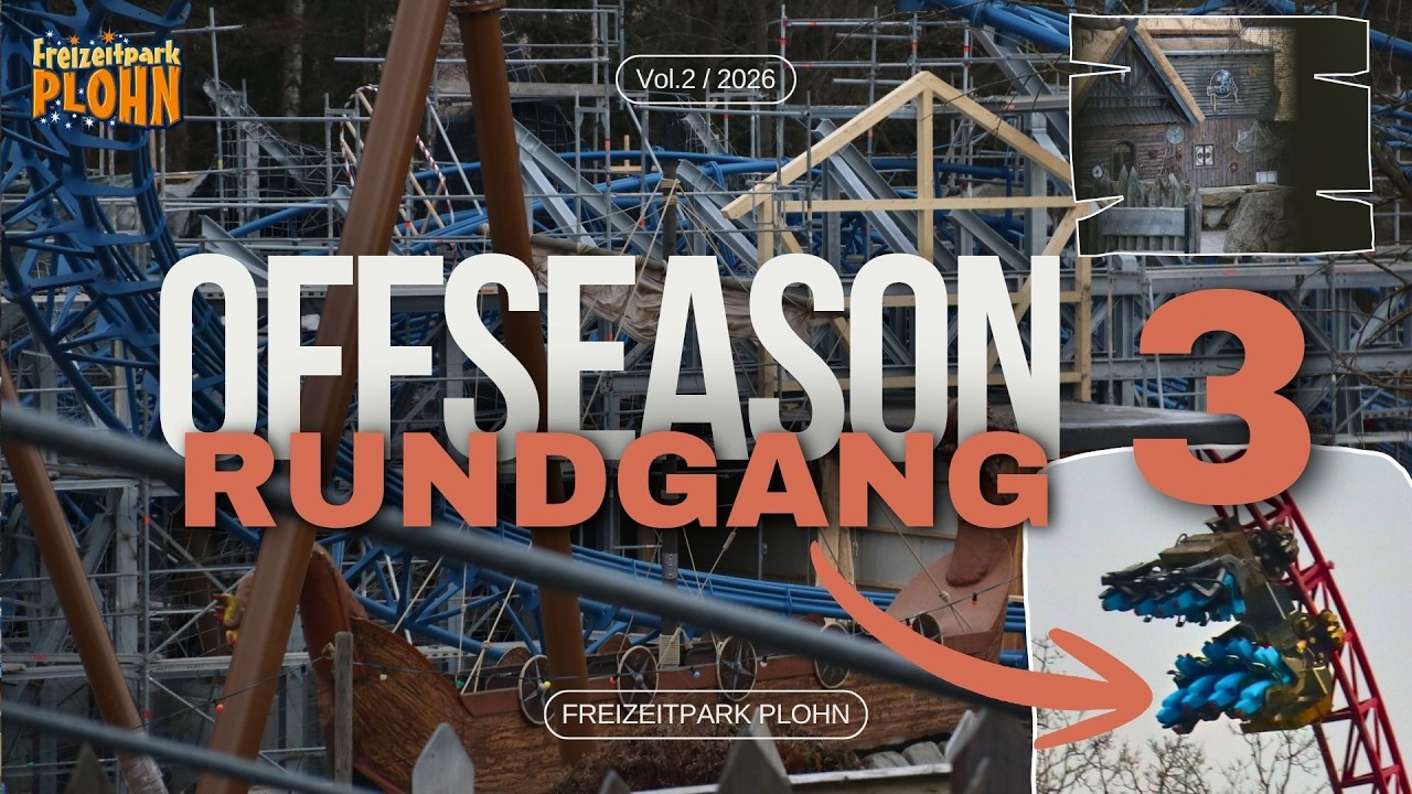 Offseason Rundgang 3 Freizeitpark Plohn | D&oslash;nnervind Baustelle | Weltneuheit 2026 |Testfahrten