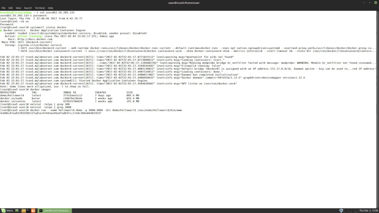 Instantiate the Container - Testing Our Deployment