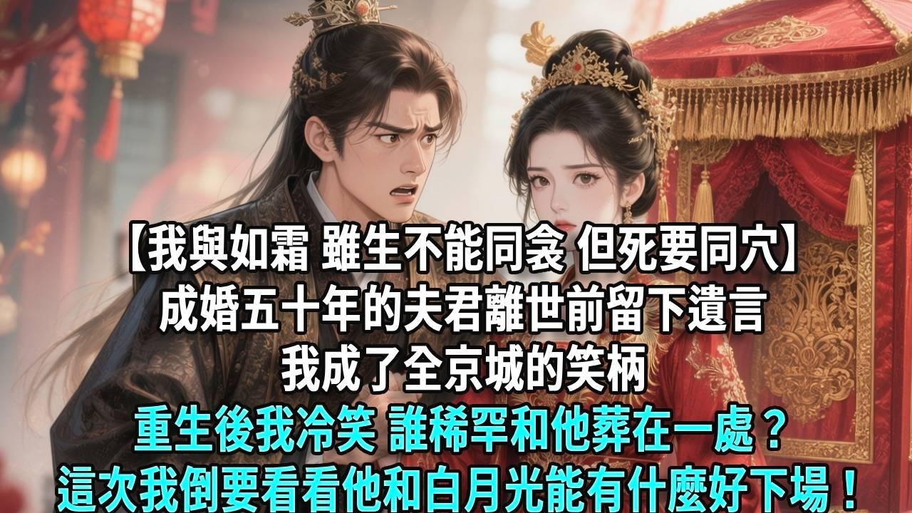 【我與如霜，雖生不能同衾，但死要同穴。】成婚五十年的夫君離世前留下遺言，我成了全京城的笑柄，她們嘲笑我做了一輩子的正妻，臨了卻被貶妻為妾，不能與夫同葬。重生後我冷笑，誰稀罕和他葬在一處？這次我倒要