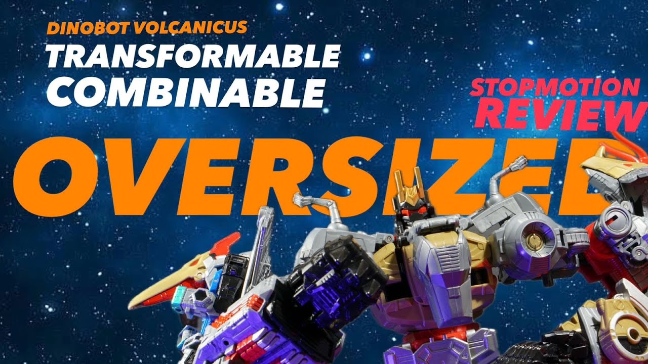 Transformers Oversized Dinobot Volcanicus 5 in 1 Dinoforce Stopmotion Review