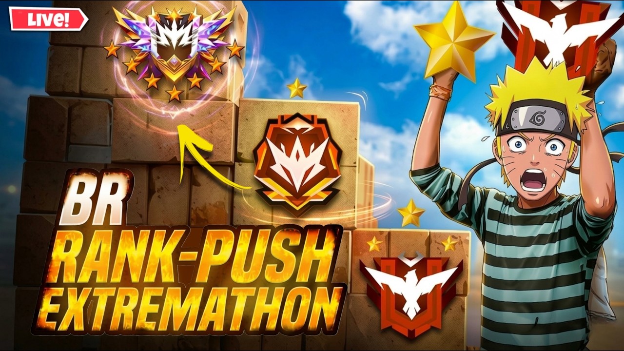 LIVE FREEFIRE BR RANK PUSH EXTREMATHON TLS WARRIOR PLAYING ON MOBILE 💀❗
