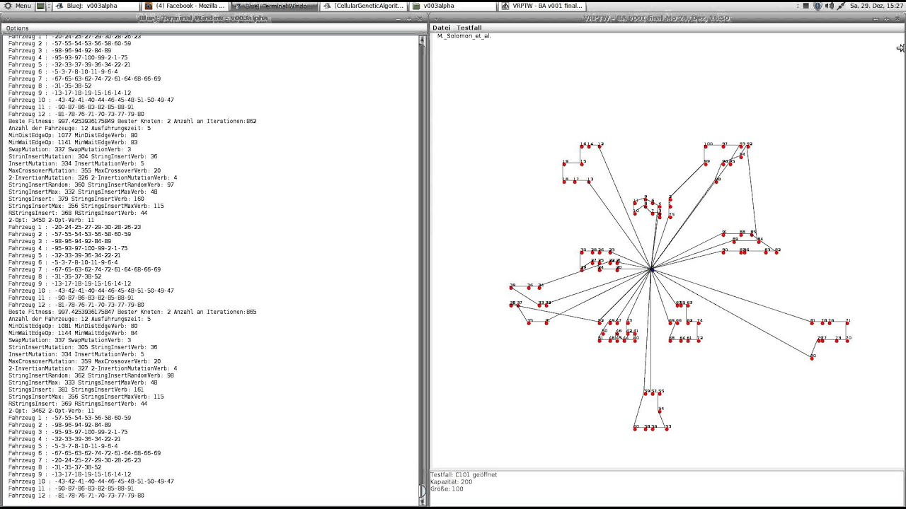 VRPTW - Cellular Genetic Algorithm - 100 Customers Solmon Instance - More Speed