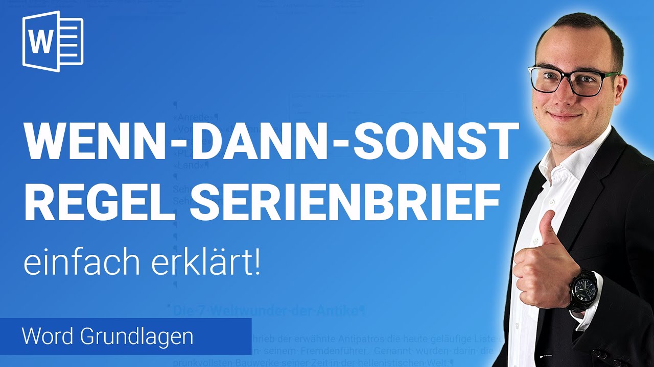 SERIENBRIEF-REGEL (Wenn Dann Sonst) einfügen einfach erklärt | Lerne Microsoft Word ✅